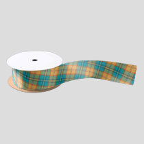 Kingfisher Tartan Satin Ribbon