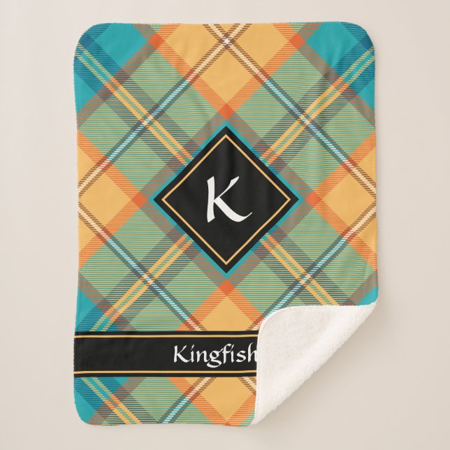 Kingfisher Tartan Sherpa Blanket (Front)