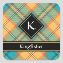 Kingfisher Tartan Square Sticker
