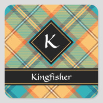 Kingfisher Tartan Square Sticker