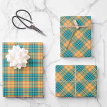 Kingfisher Tartan Wrapping Paper Sheets