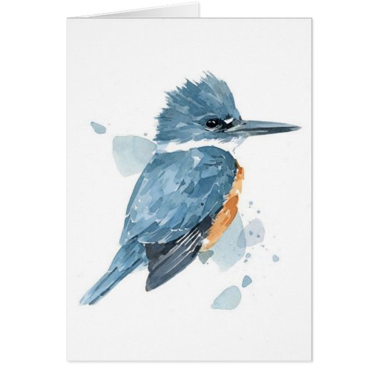 Kingfisher Watercolour Card (Front)