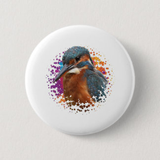Kingfisher with colorful background button