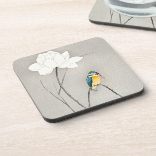 Kingfisher with Lotus Flower _ Ohara Koson _  Beverage Coaster