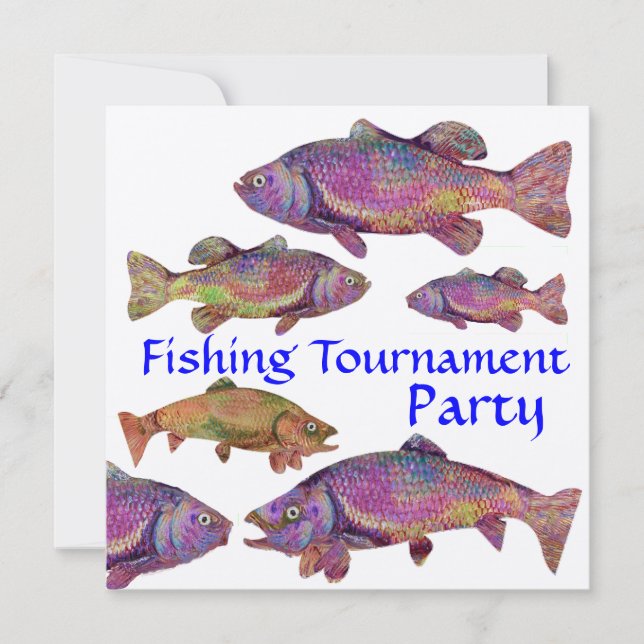 KINGFISHER'S  FISHING TOURNAMENT PARTY Champagne Invitation (Front)