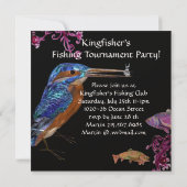 KINGFISHER'S  FISHING TOURNAMENT PARTY Champagne Invitation (Back)