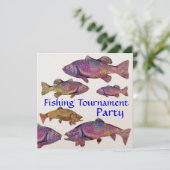 KINGFISHER'S  FISHING TOURNAMENT PARTY Champagne Invitation (Standing Front)