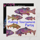 KINGFISHER'S  FISHING TOURNAMENT PARTY Champagne Invitation (Front/Back)