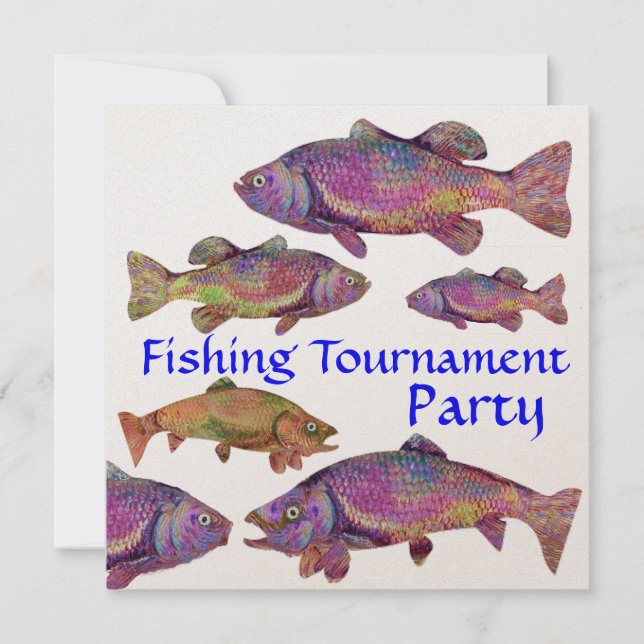 KINGFISHER'S  FISHING TOURNAMENT PARTY Champagne Invitation (Front)
