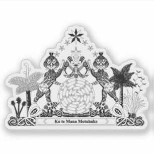 Kīngitanga coat of arms crest, Maori, New Zealand Sticker