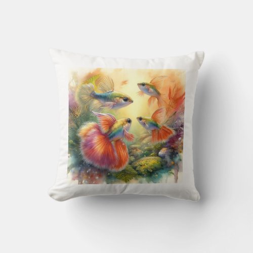 Kinglet Fish 270524AREF110 _ Watercolor Throw Pillow
