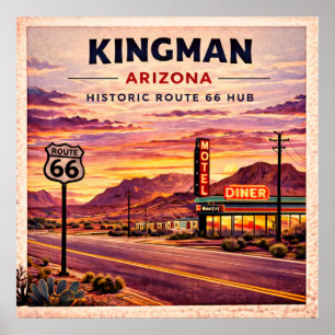 Kingman Arizona Route 66 Vintage Poster