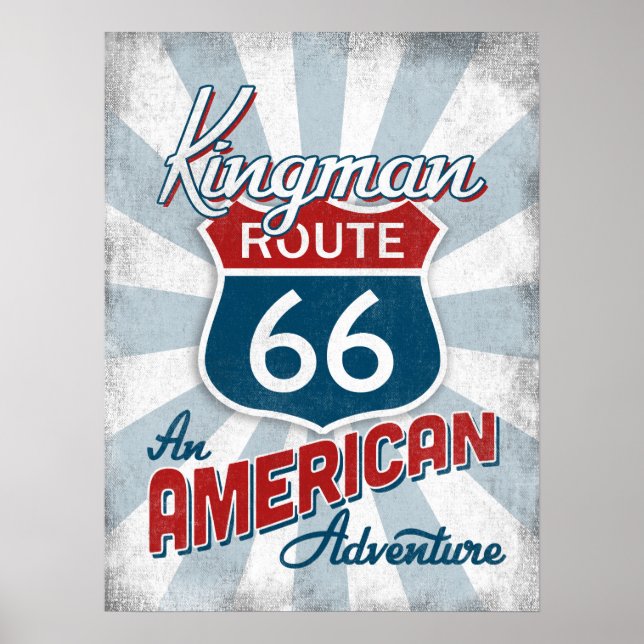 Kingman Route 66 Vintage America Arizona Poster (Front)