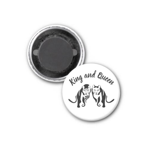 Kings and Queens Black Leo Lion and Lioness Magnet