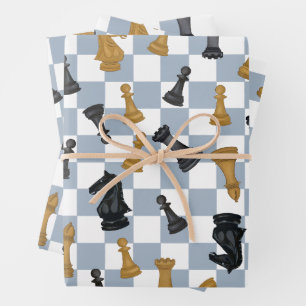 Kings and Queens Chess Chessmaster Game Wrapping Paper Sheets