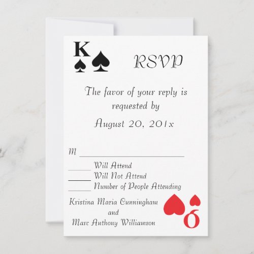 Kings and Queens Playing Card RSVP Announcement