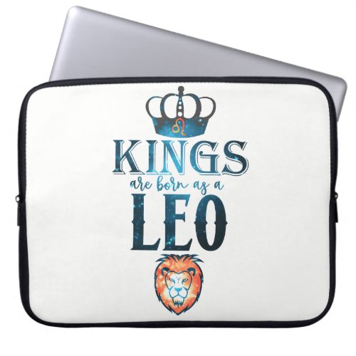 KINGS are born as a LEO Zodiac Sign July August Laptop Sleeve