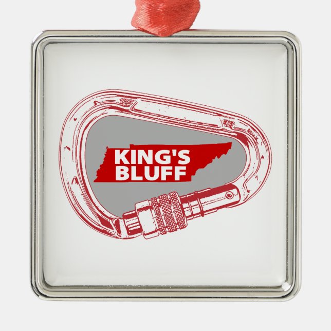 King's Bluff Tennessee Rock Climbing Carabiner Metal Ornament (Front)