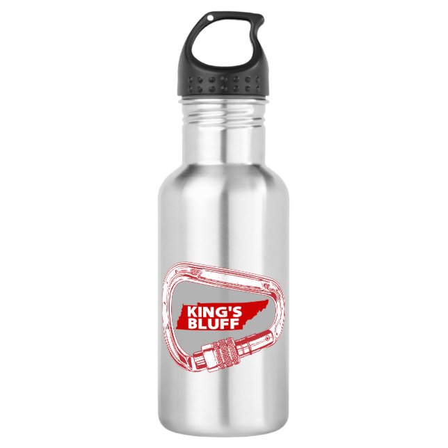 King's Bluff Tennessee Rock Climbing Carabiner Stainless Steel Water Bottle (Front)