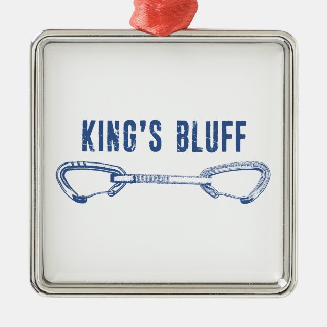 King's Bluff Tennessee Rock Climbing Quickdraw Metal Ornament (Front)