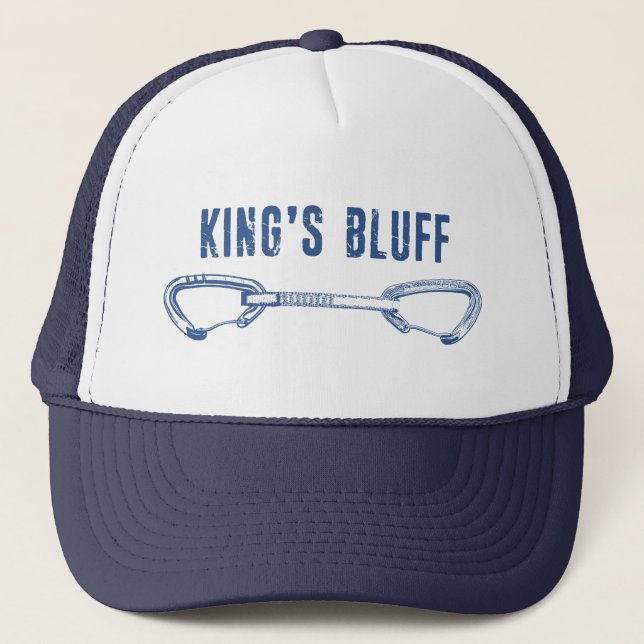 King's Bluff Tennessee Rock Climbing Quickdraw Trucker Hat (Front)