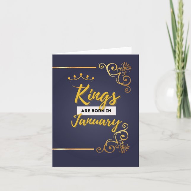 Kings Born In January Heartfelt Birthday Card (Front)