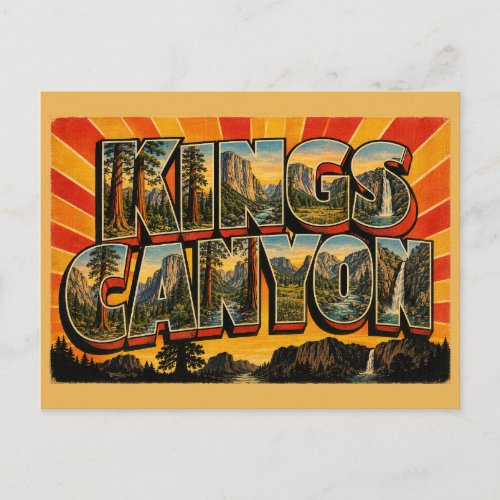 Kings Canyon California Giant Sequoia Granite Art Postcard