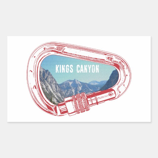 Kings Canyon Climbing Carabiner Rectangular Sticker (Front)