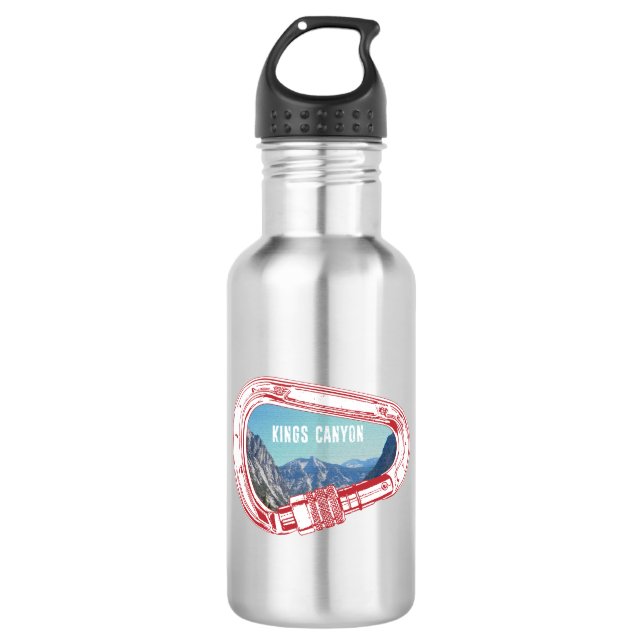 Kings Canyon Climbing Carabiner Stainless Steel Water Bottle (Front)