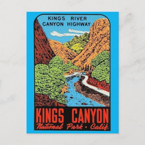 Kings Canyon National Park Ca Vintage Travel    P Postcard