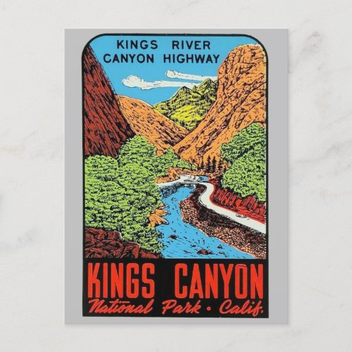 Kings Canyon National Park Ca Vintage Travel    Postcard