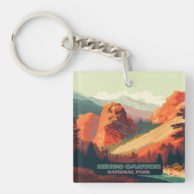 Kings Canyon National Park California Mountains Keychain (Front)