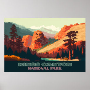 Kings Canyon National Park California Mountains Poster
