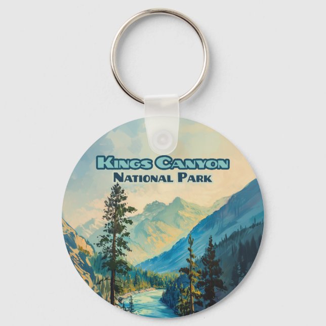 Kings Canyon National Park California Vintage Keychain (Front)