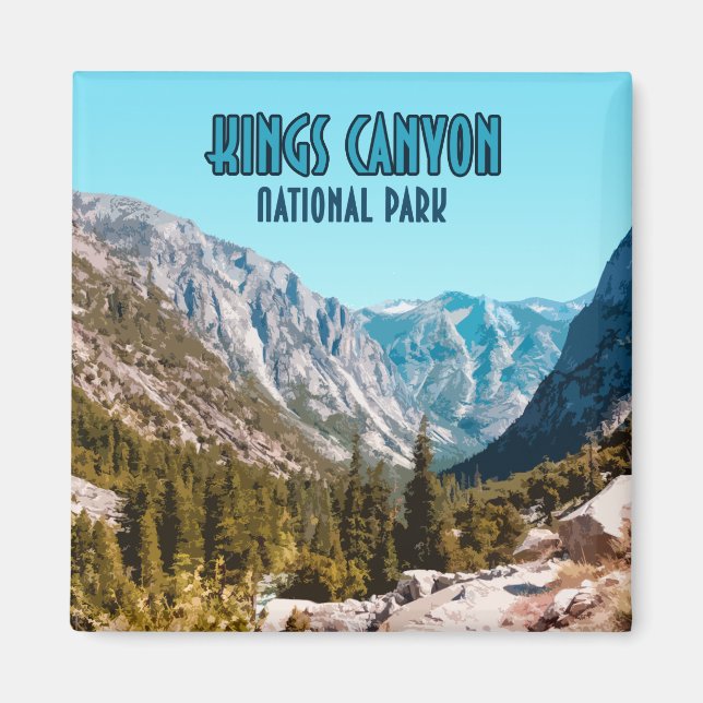 Kings Canyon National Park California Vintage Magnet (Front)