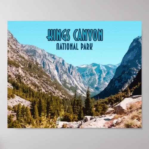 Kings Canyon National Park California Vintage Poster
