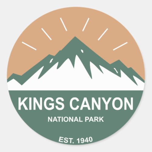 Kings Canyon National Park Classic Round Sticker