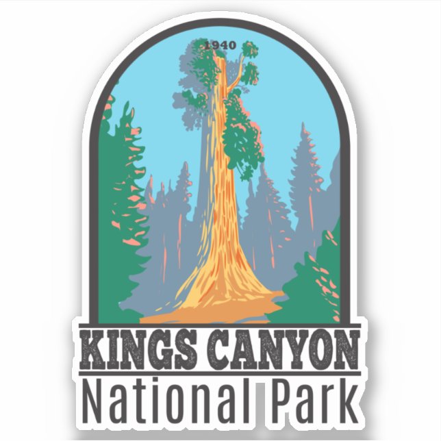 Kings Canyon National Park General Grant Tree Sticker (Front)