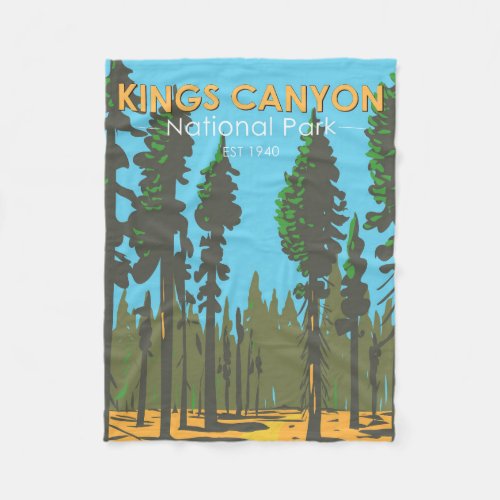 Kings Canyon National Park General Grant Vintage Fleece Blanket