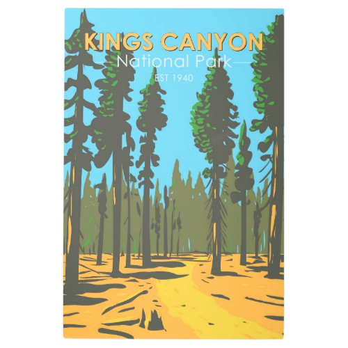 Kings Canyon National Park General Grant Vintage  Metal Print