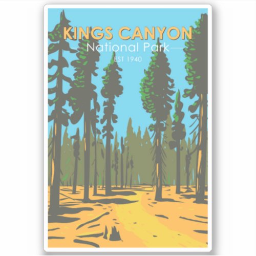 Kings Canyon National Park General Grant Vintage Sticker