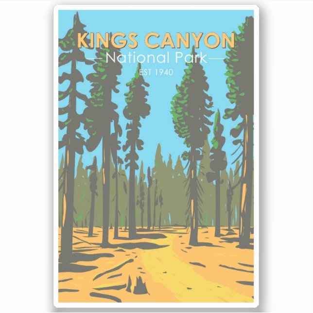 Kings Canyon National Park General Grant Vintage Sticker (Front)