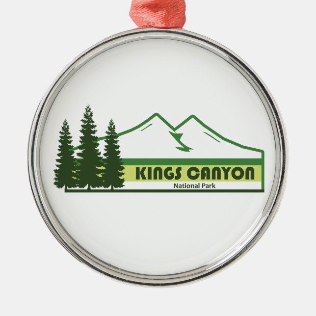 Kings Canyon National Park Green Stripes Metal Ornament (Front)