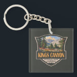 Kings Canyon National Park Illustration Retro Art Keychain<br><div class="desc">Kings Canyon vector artwork design. The park is known for its huge sequoia trees,  notably the gigantic General Grant Tree in Grant Grove.</div>