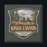 Kings Canyon National Park Illustration Retro Art Magnet<br><div class="desc">Kings Canyon vector artwork design. The park is known for its huge sequoia trees,  notably the gigantic General Grant Tree in Grant Grove.</div>