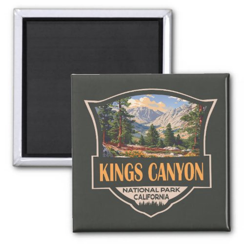 Kings Canyon National Park Illustration Retro Art Magnet