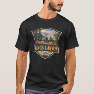 Kings Canyon National Park Illustration Retro Art T-Shirt