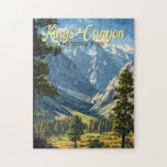 Kings Canyon National Park Illustration Travel Art Jigsaw Puzzle<br><div class="desc">Kings Canyon vector artwork design. The park is known for its huge sequoia trees,  notably the gigantic General Grant Tree in Grant Grove.</div>