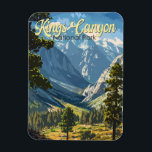 Kings Canyon National Park Illustration Travel Art Magnet<br><div class="desc">Kings Canyon vector artwork design. The park is known for its huge sequoia trees,  notably the gigantic General Grant Tree in Grant Grove.</div>