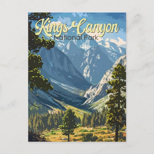 Kings Canyon National Park Illustration Travel Art Postcard